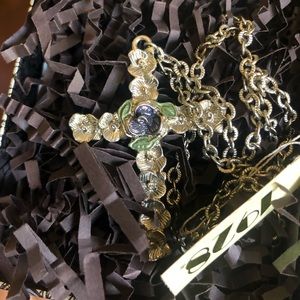 1928 rose cross necklace
